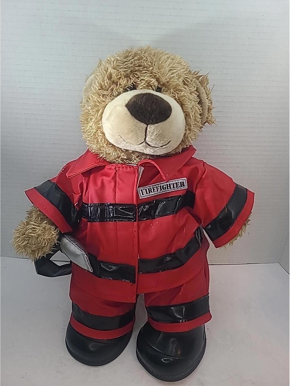 Build-A-Bear Workshop 2011 15" Bear Firefighter W/ Boots Plush Stuffed Animal